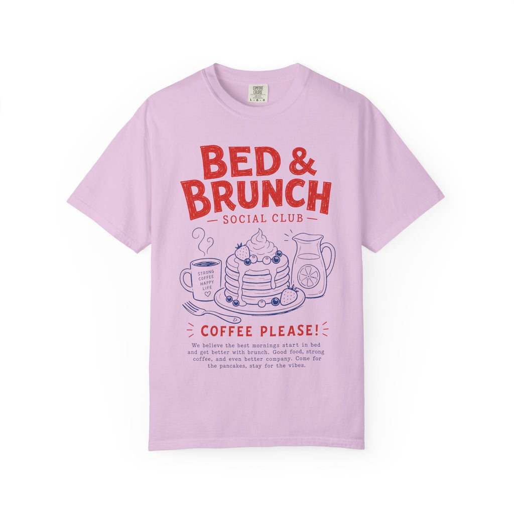 Bed & Brunch T-Shirt — "Coffee Please!" Retro Breakfast Graphic Tee