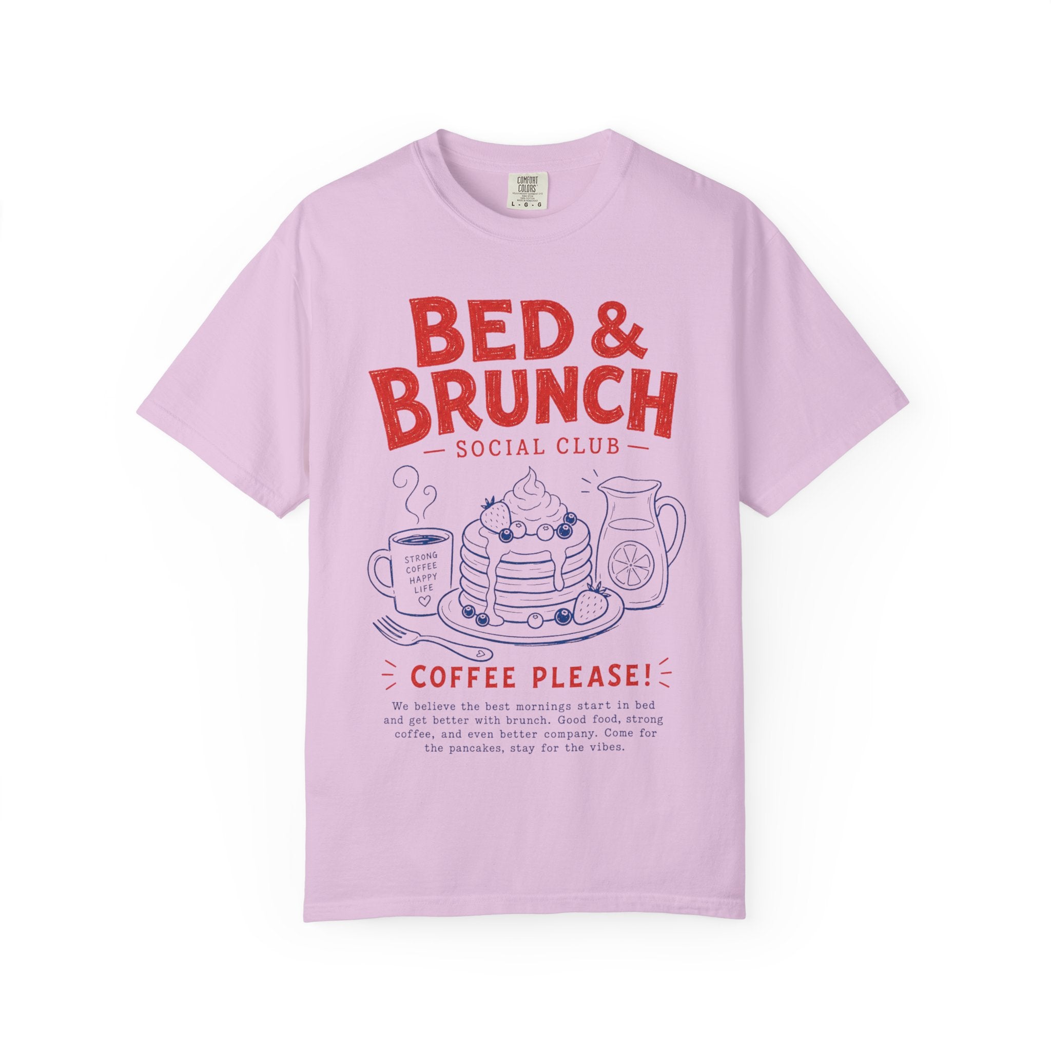 Bed & Brunch T-Shirt — "Coffee Please!" Retro Breakfast Graphic Tee