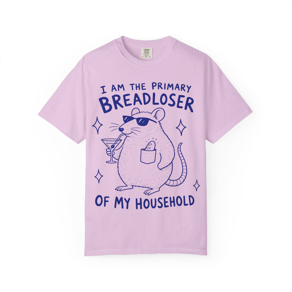 Breadloser T-Shirt — "I Am the Primary Breadloser of My Household" Cartoon Rat Tee