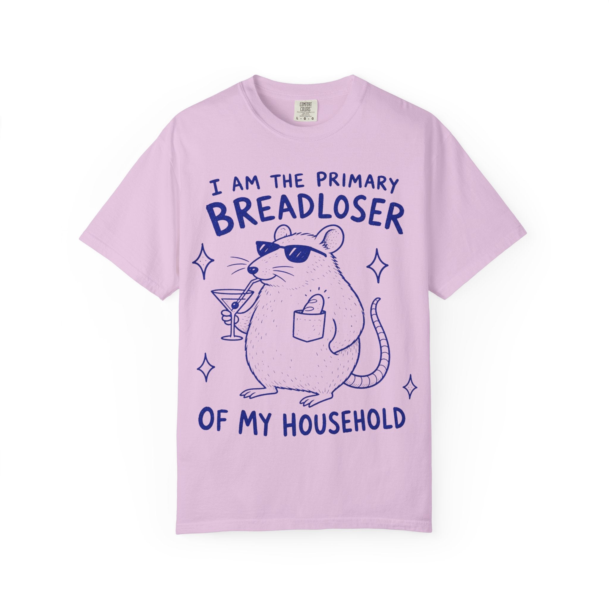 Breadloser T-Shirt — "I Am the Primary Breadloser of My Household" Cartoon Rat Tee