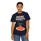 More Spaghetti Cat T‑Shirt — Cute Black Cat Eating Pasta Graphic Tee