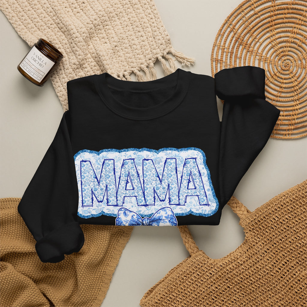 Mama Floral Bow Crewneck Sweatshirt