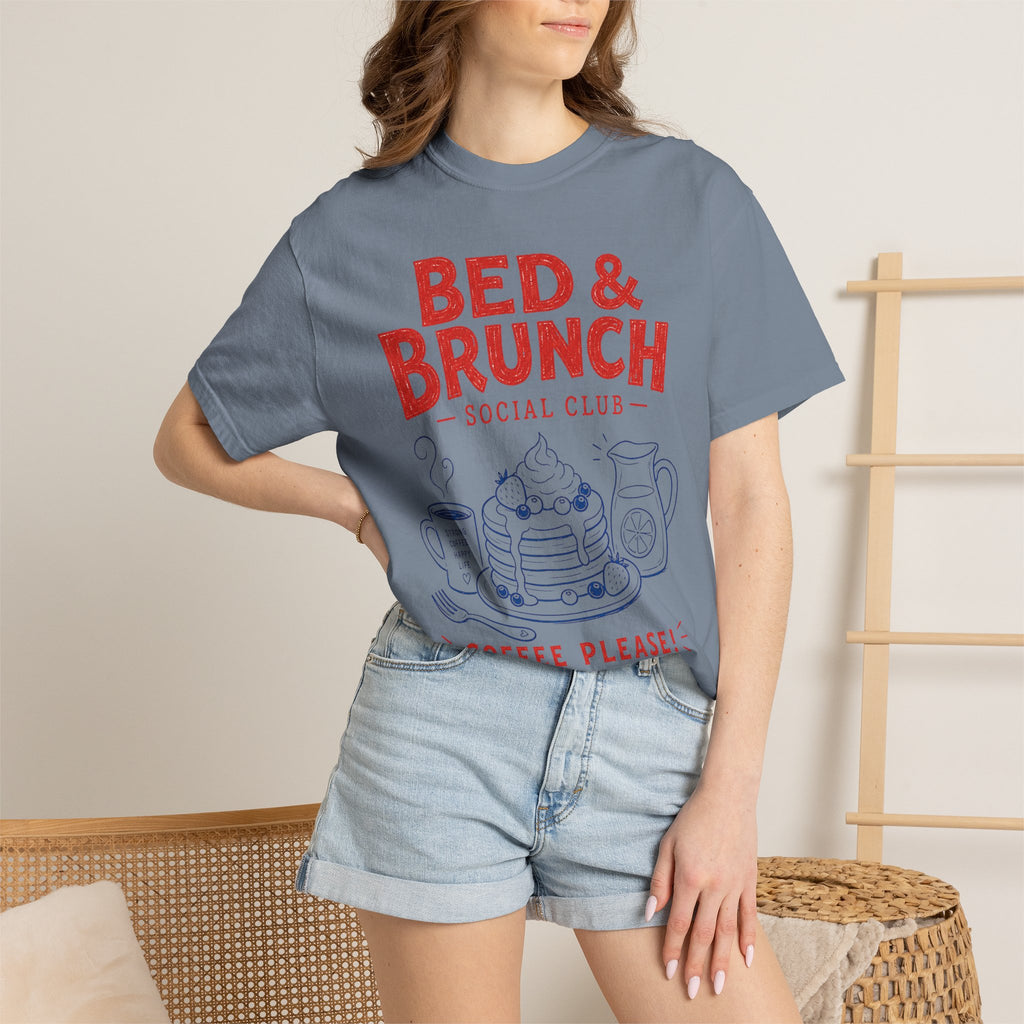 Bed & Brunch T-Shirt — "Coffee Please!" Retro Breakfast Graphic Tee