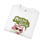 Matcha Girlie T-Shirt — Cute Cat Drinking Matcha Graphic Tee