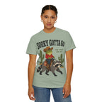 Sorry Gotta Go T-Shirt — Cowboy Frog Riding Raccoon (The Vibes Are Off)