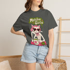 Matcha Girlie T-Shirt — Cute Cat Drinking Matcha Graphic Tee