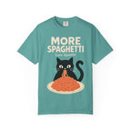More Spaghetti Cat T‑Shirt — Cute Black Cat Eating Pasta Graphic Tee