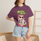 Matcha Girlie T-Shirt — Cute Cat Drinking Matcha Graphic Tee