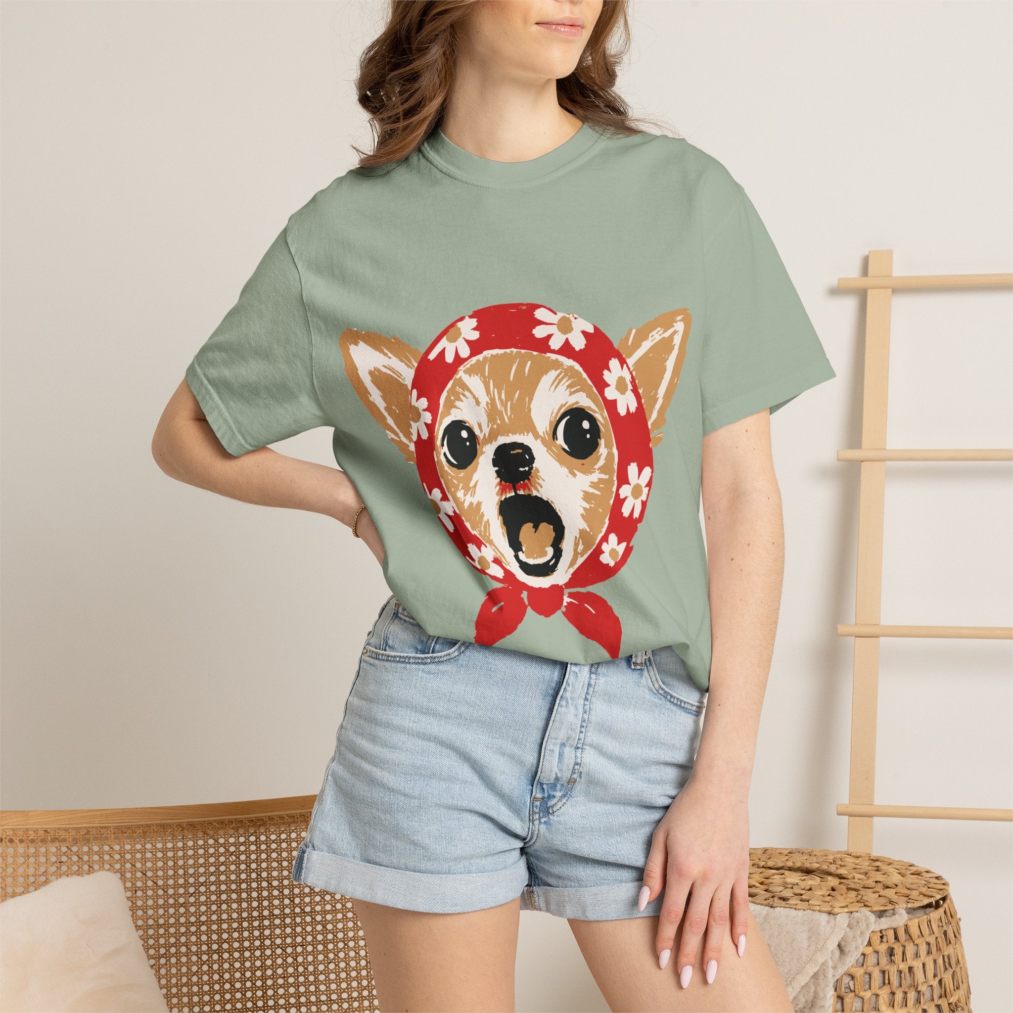 Chihuahua Bandana T-Shirt — Cute Vintage Dog Face Tee