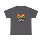 Camping Is My Happy Place T-Shirt — Heart Camper Graphic Tee for Outdoor Lovers