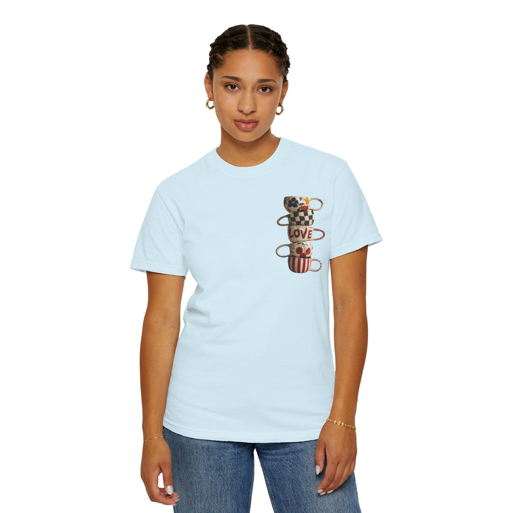 Cafe Culture T-Shirt — Retro Coffee & Croissant Vintage Poster Tee