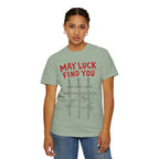 May Luck Find You T-Shirt — Lucky Rabbit & Swords Graphic Tee