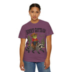 Sorry Gotta Go T-Shirt — Cowboy Frog Riding Raccoon (The Vibes Are Off)