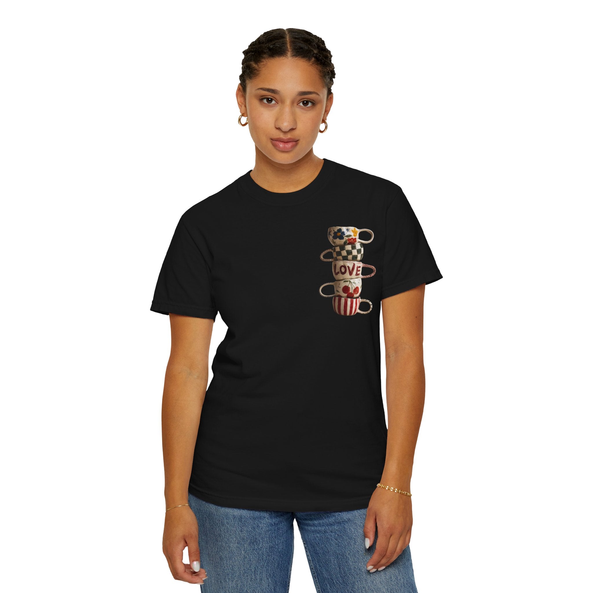 Cafe Culture T-Shirt — Retro Coffee & Croissant Vintage Poster Tee