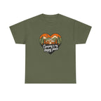 Camping Is My Happy Place T-Shirt — Heart Camper Graphic Tee for Outdoor Lovers