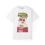 Matcha Girlie T-Shirt — Cute Cat Drinking Matcha Graphic Tee