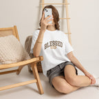 "Blessed Mama" Leopard Print Graphic Tee