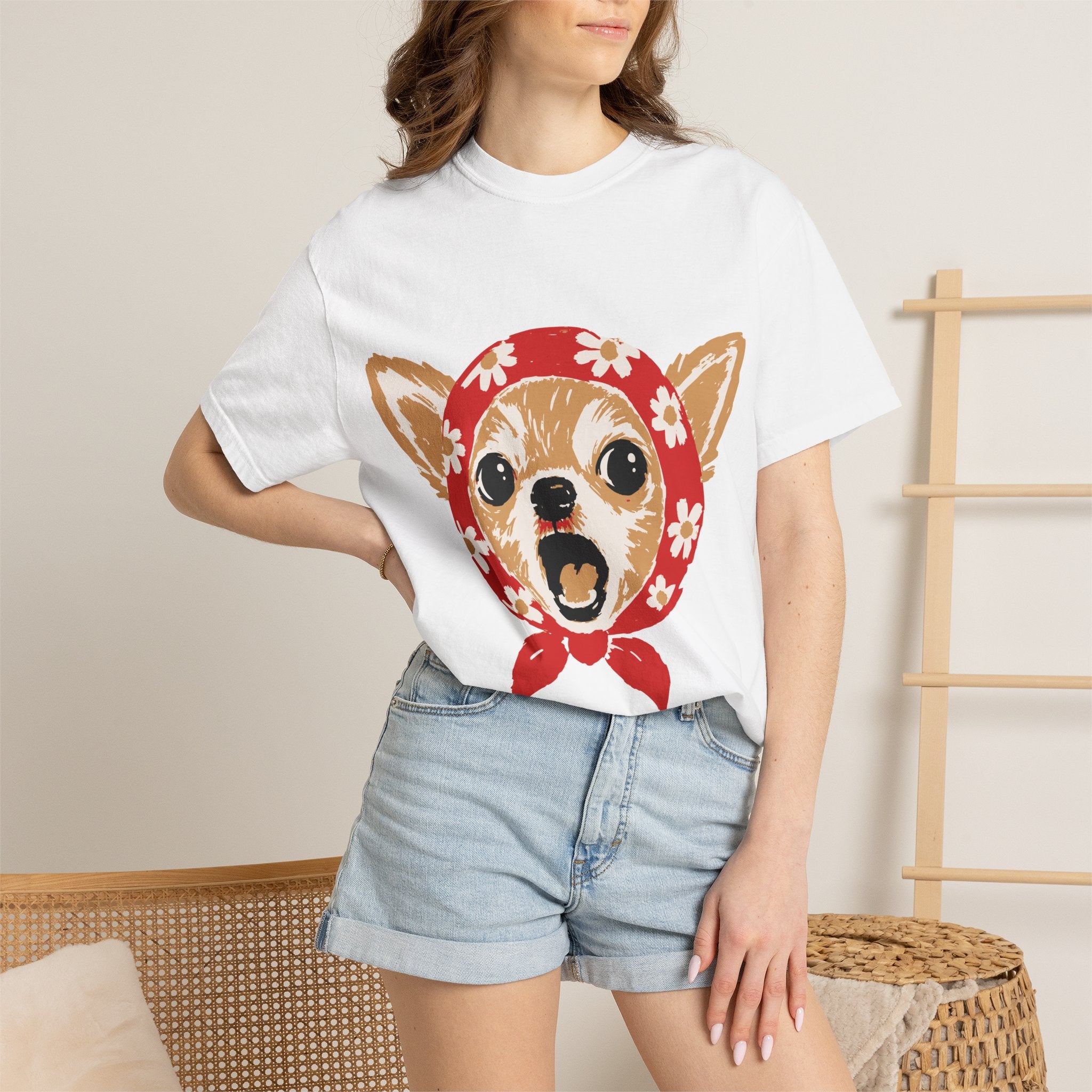Chihuahua Bandana T-Shirt — Cute Vintage Dog Face Tee