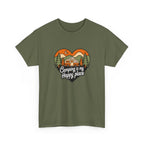 Camping Is My Happy Place T-Shirt — Heart Camper Graphic Tee for Outdoor Lovers